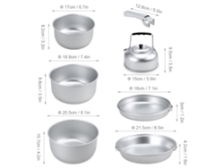 Juego De Utensilios De Cocina Portátiles Y Ligeros De Aluminio Anodizado Para Camping, Con Ollas Y Hervidor Para Uso En Exteriores.
