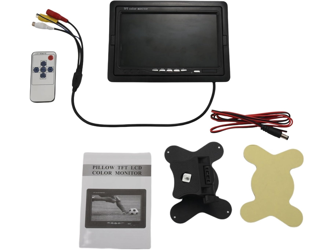 Monitor Tft Lcd Hd A Color De 7 Pulgadas, 12v-24v, Para Cámara De Visión Trasera Cctv De Coche.