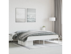 Estructura De Cama Sin Colchón Metal Blanco 193x203 Cm