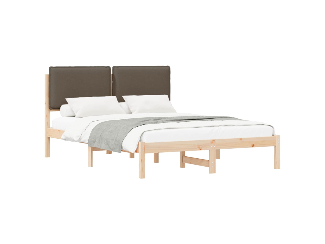 Maison Exclusive - Estructura De Cama Con Cabecera Tapizada Taupé 150 X 200 Cm