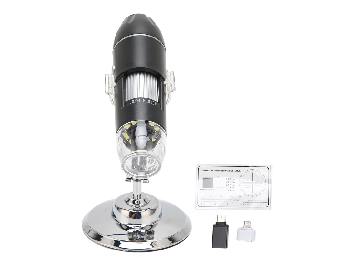 Microscópio Digital Usb 3 Em 1 50x-1600x Portátil 8 Led Endoscópio Câmera Para Android