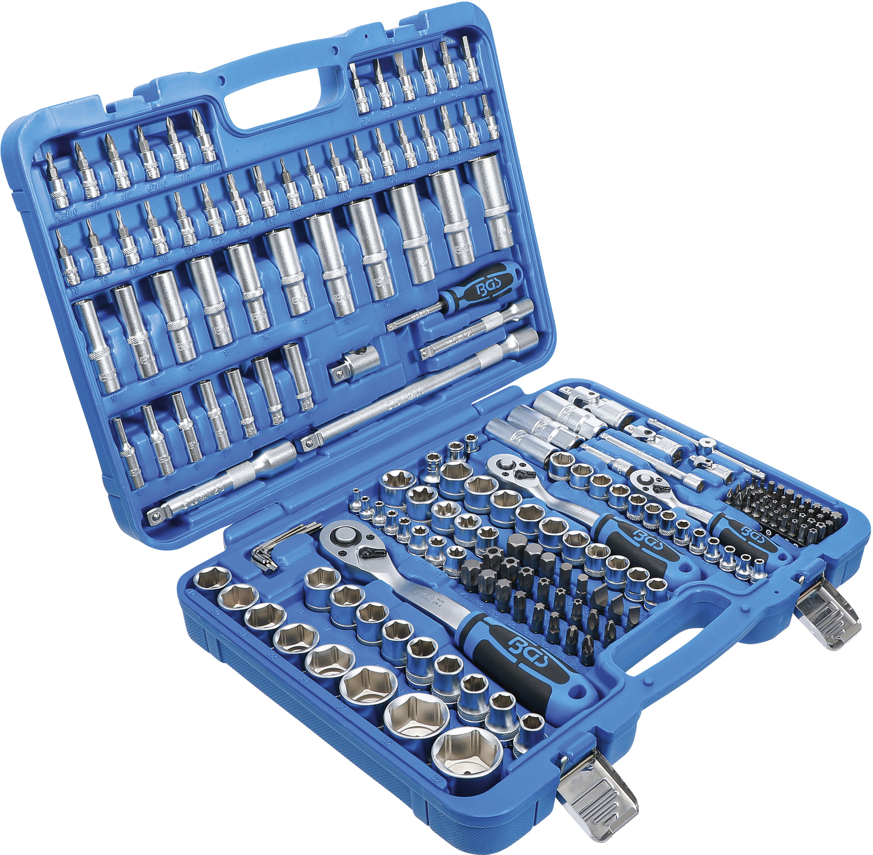 Juego De Llaves De Vaso Hexagonal Entrada BGS 6,3 Mm (1/4") 10 Mm (3/8") / 12,5 Mm (1/2") 192 Piezas