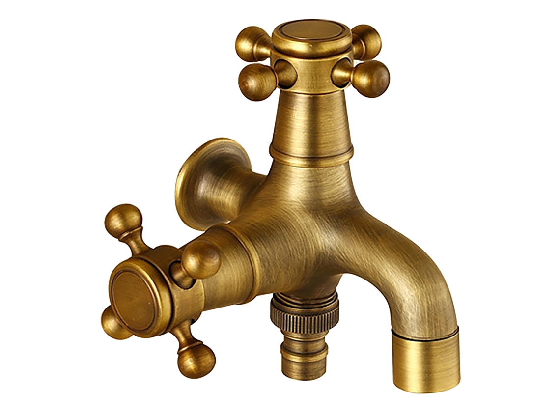Válvula de drenaje de doble bola Chrui Faucet, grifo para lavadora de 1/2 x 3/4 x 3/4 de cobre