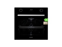 Evvo Horno Integrable H20, 77l, Clase A, 7 Programas, Display Digital, Temporizador, Mando Selector, Puerta Triple Cristal, Negro.