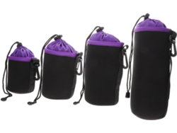 Estuche Protector De 4 Piezas Para Lentes De Cámara Con Cordón Ajustable