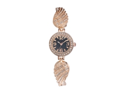Relógio Analógico De Pulso Feminino Gaiety Com Strass E Pulseira De Pu Azul Céu