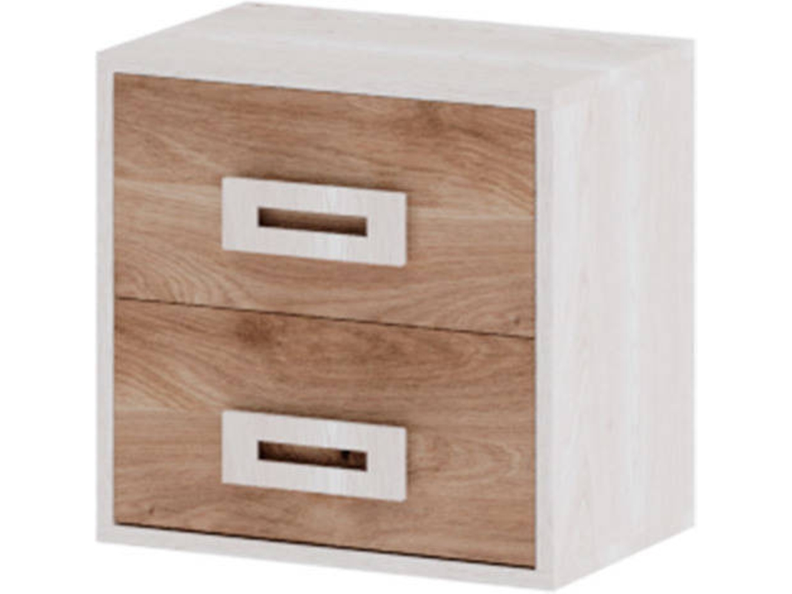 Mesita de Noche MUEBLAM Artic Roble Melamina (43x42x28 cm)