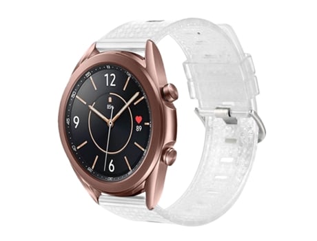 Correa de reloj inteligente para Samsung Galaxy Watch3 41 mm 20 mm Correa de reloj de TPU de diamante transparente brillante (blanco)