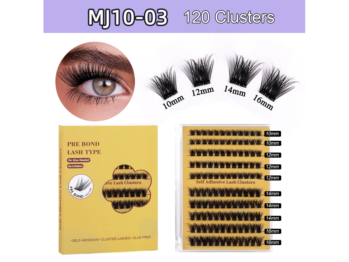 Kit De Pestañas Postizas Segmentadas: Naturales Y Sin Pegamento, Con Longitudes De 10 Mm A 16 Mm.
