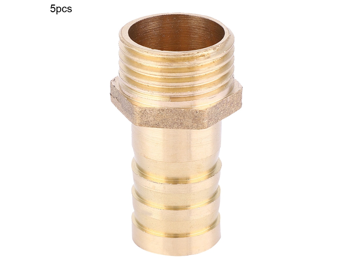 2026velora-5 Piezas Conector De Tubería Recto De Latón Con Rosca Macho Bsp Y Manguito 1/2 Pc14-04