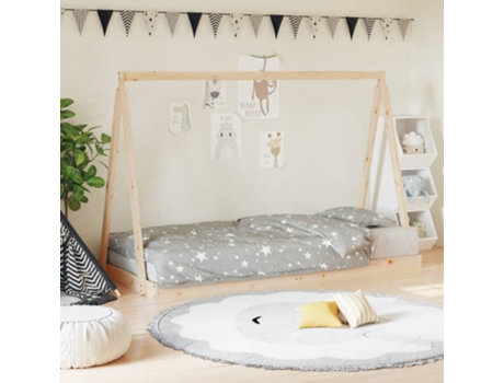 Estructura De Cama Infantil VIDAXL Marrón Madera (90x190 cm)