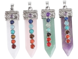 Nuobesty Juego De 4 Colgantes De Chakras Refinados Para Decoración De Collares Diy, Cristal De Los Siete Chakras
