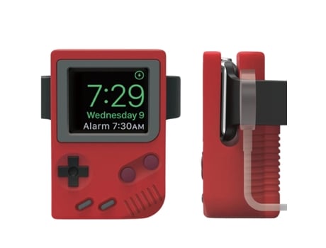 Soporte De Base De Silicona Retro De Gameboy Para Apple Watch Series 6 Red Charger