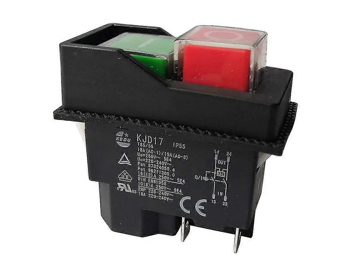 Interruptores electromagnéticos, pulsadores compatibles con herramientas de jardinería KJD17, 220 V, 4 pines - Terminales