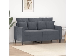 Sofá de dos plazas de terciopelo gris oscuro de 120 cm Wsd932284 Lovely Home