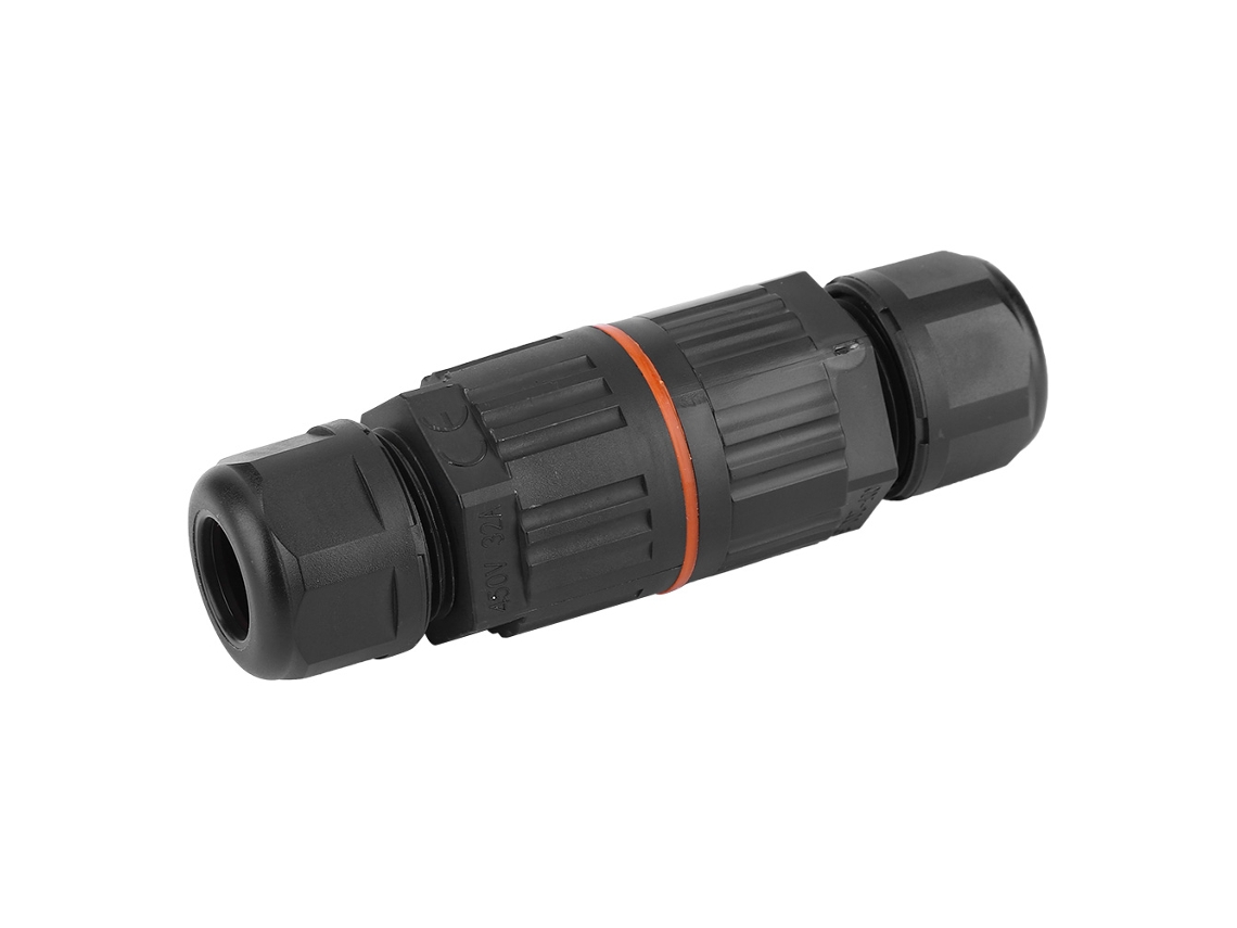 Caja de conexiones impermeable IP68 (modelo 2026) con conector rápido de 2 pines para lámparas de exterior y cables eléctricos.
