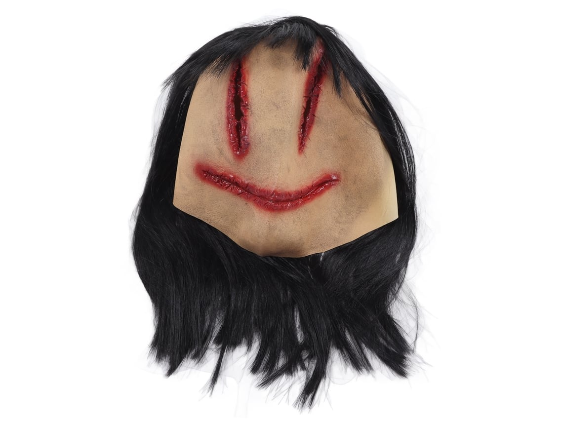 Máscara fantasma de Halloween Diabo Horroso Com Cabelo Longo Adereços de cosplay de látex