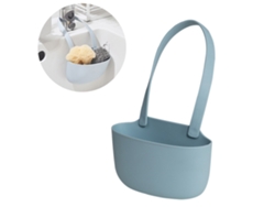 Soporte para esponja de fregadero con desagüe, TPR blanco, gris, azul claro (13 x 8,2 x 5,5 cm)