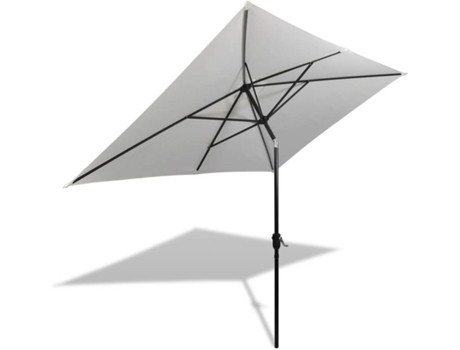 vidaXL Sombrilla rectangular blanco arena 200x300 cm