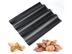 MEOIRUERY Molde Reversible Antiadherente para 4 Baguettes, Bandeja Perforada para Panadería y Pastelería