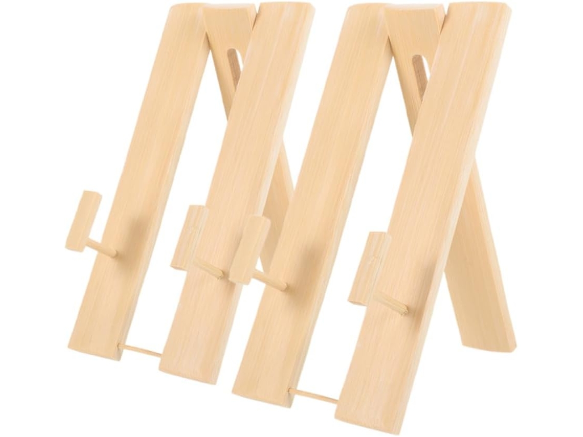 2 Soportes De Exhibición De Madera, Construcción Estable Y Sólida, Juego De Piezas