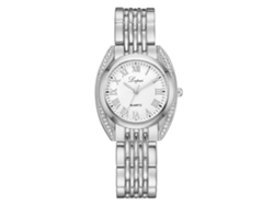 Reloj De Pulsera Lvpai Para Mujer Con Números Romanos, Cuarzo De Aleación, Estilo Casual, Color Plata, Blanco.