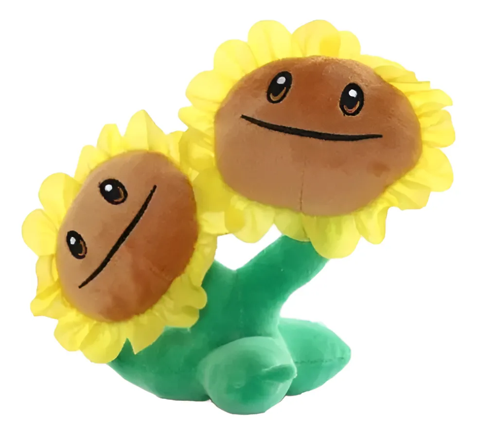 Girassol Duplo Plants Vs Zombies Bordado Suave 20 Cm Pvzvayotoy