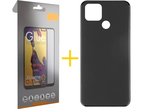 Kit Funda + Protector de Pantalla Oppo A15 SKYHE Full Liso (Negro)