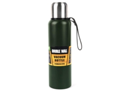 Botella térmica con aislamiento al vacío de 1000 ml, de acero inoxidable 18/8, sin BPA, color verde Gusshious