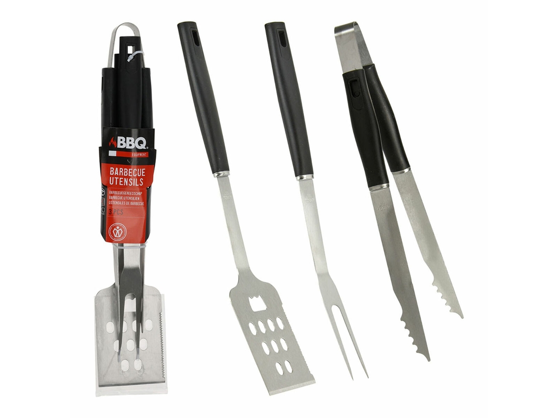 Utensilios para barbacoas Negro 3 Piezas BIGBUY BBQ