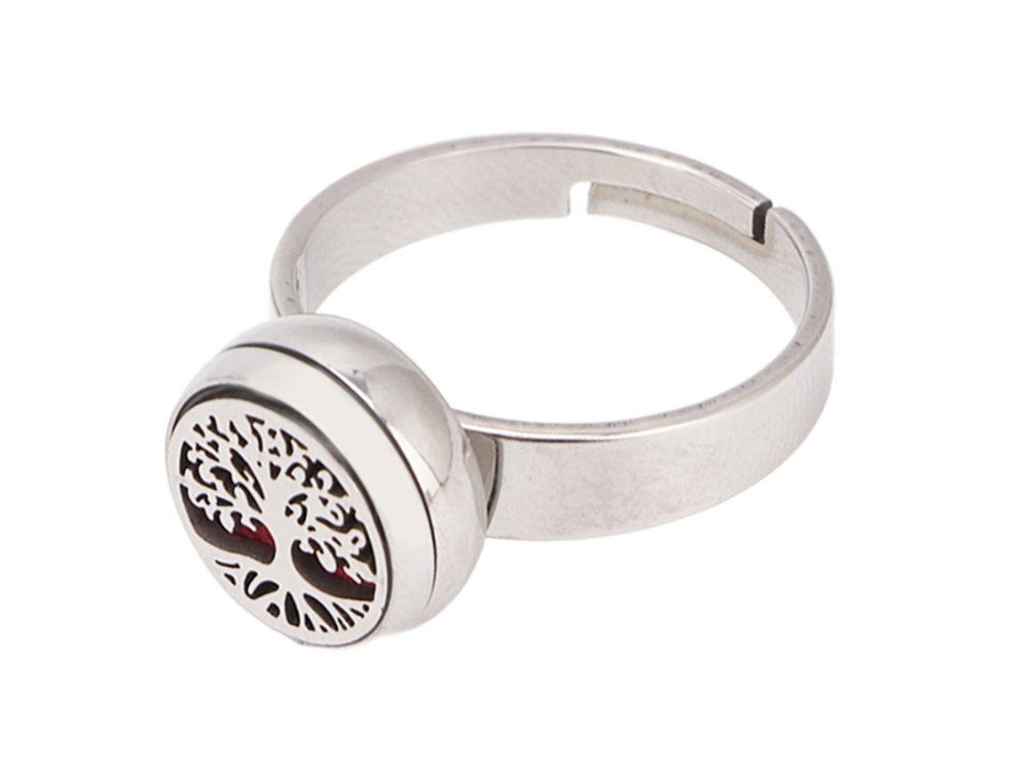 Anillo Aromaterapia De Acero Inoxidable Ajustable Para Mujer Difusor De Aceite Esencial Con Diseño Abierto Y Portátil