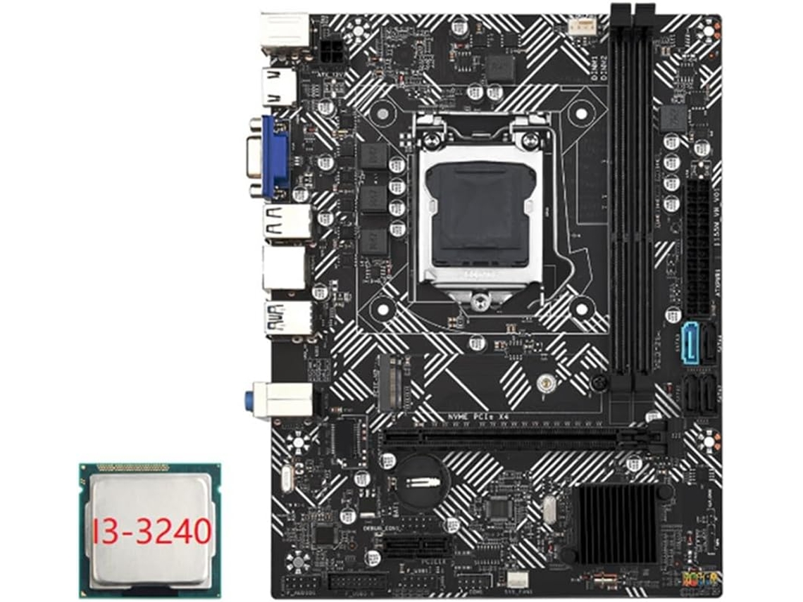 Placa Base De Escritorio B75m, Procesador Intel Core I3-3240, Lga 1155, Usb 3.0, Sata. Admite Hasta 16