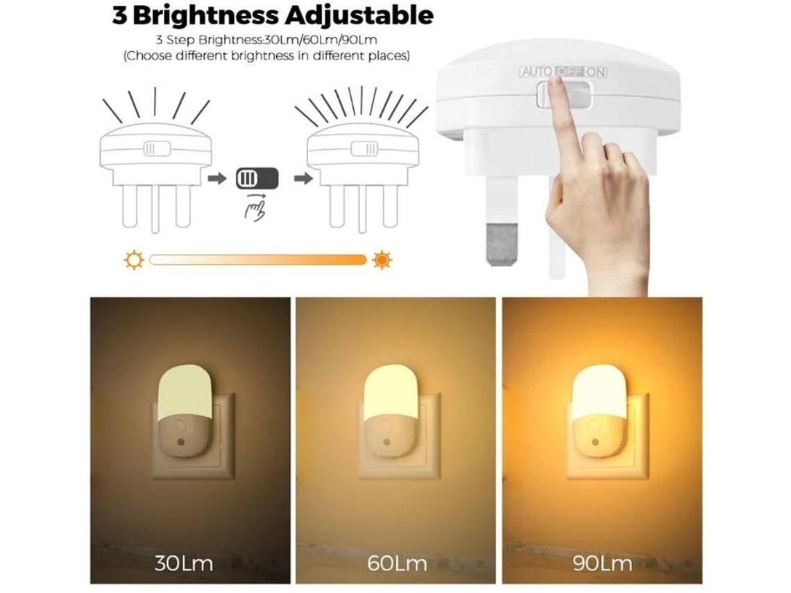 Enchufe De Luz Nocturna En Paredes Y Luz Nocturna Con Sensor Fotocélula Del Anochecer Al Amanecer Luz Nocturna Ahorra Energía Infantil Yizhood