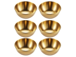 2026da-6 Platos De Salsa De Acero Inoxidable Antirustico Para Condimentos Dorado Hqu 8x8x2.5cm Dorado