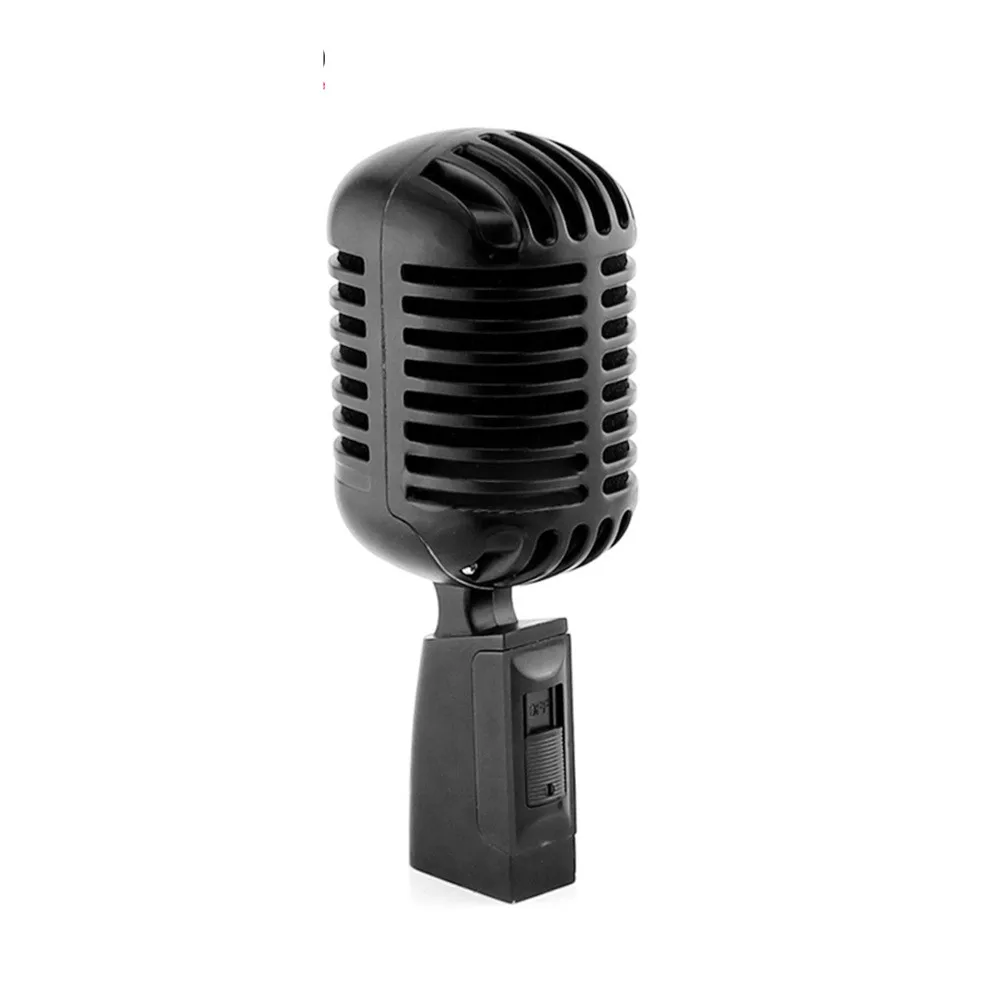 Micrófono Vocal (negro), Estilo Retro, Soporte Universal.