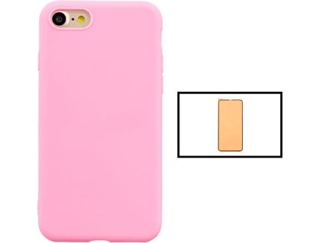 Kit Carcasa + Protector de Pantalla Full Cover iPhone SE 2022 G4M Rosa