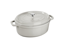 La Cocotte 33 cm, ovalado, Blanco trufa, Hierro fundido STAUB