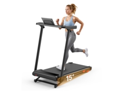 Cinta de correr HOMEFITNESSCODE Q5c, inclinación automática de 15°, velocidad de 12 km/h, motor de 3,0 hp, aplicación, 12 programas, capacidad de peso de hasta 150 kg.