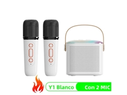 (blanco + 2 Micrófonos) Altavoz Bluetooth Inalámbrico Y1 Conjunto Multifuncional