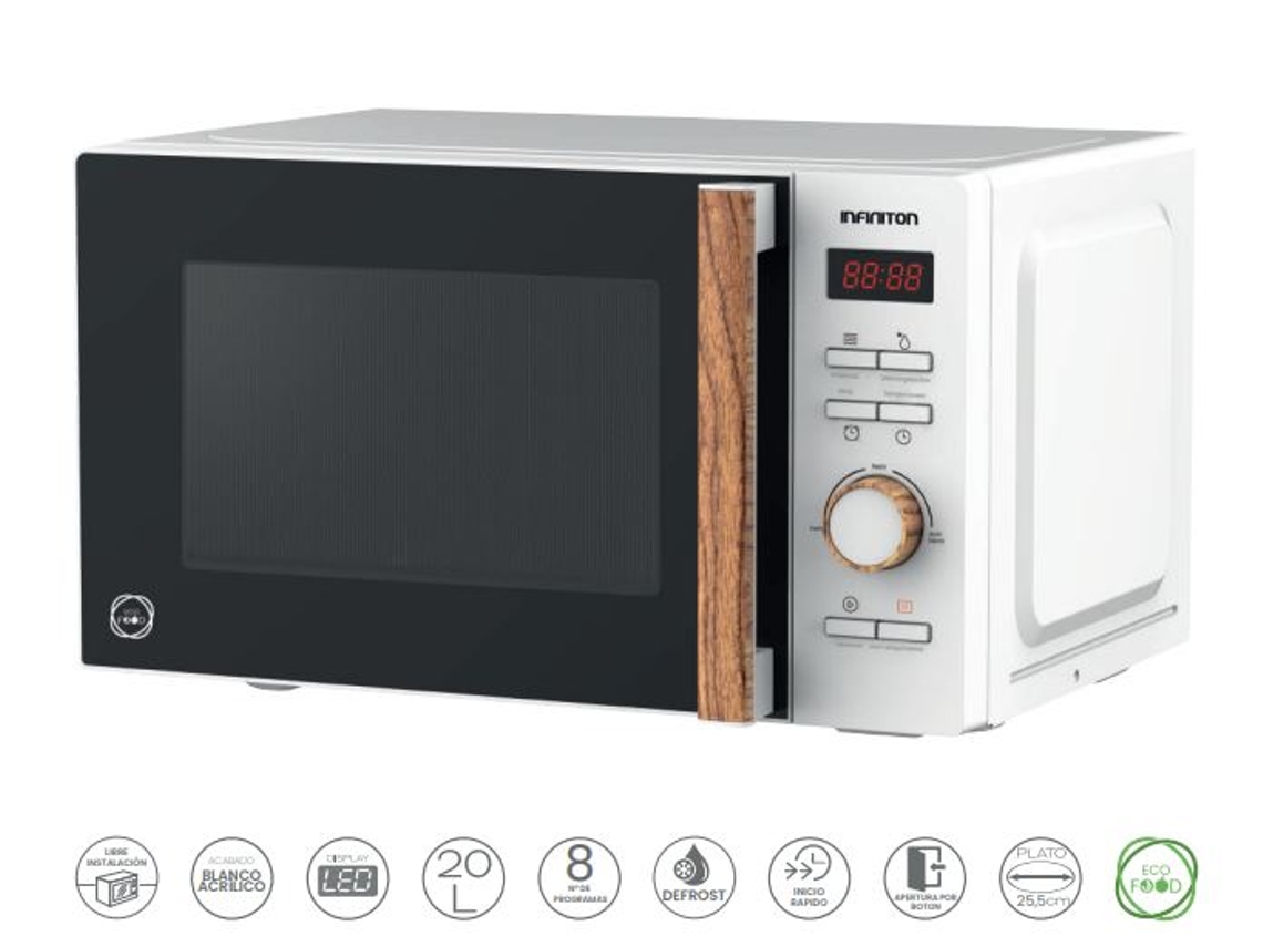 Microondas MW-S710 20 L 800 W Blanco Mango Madera INFINITON