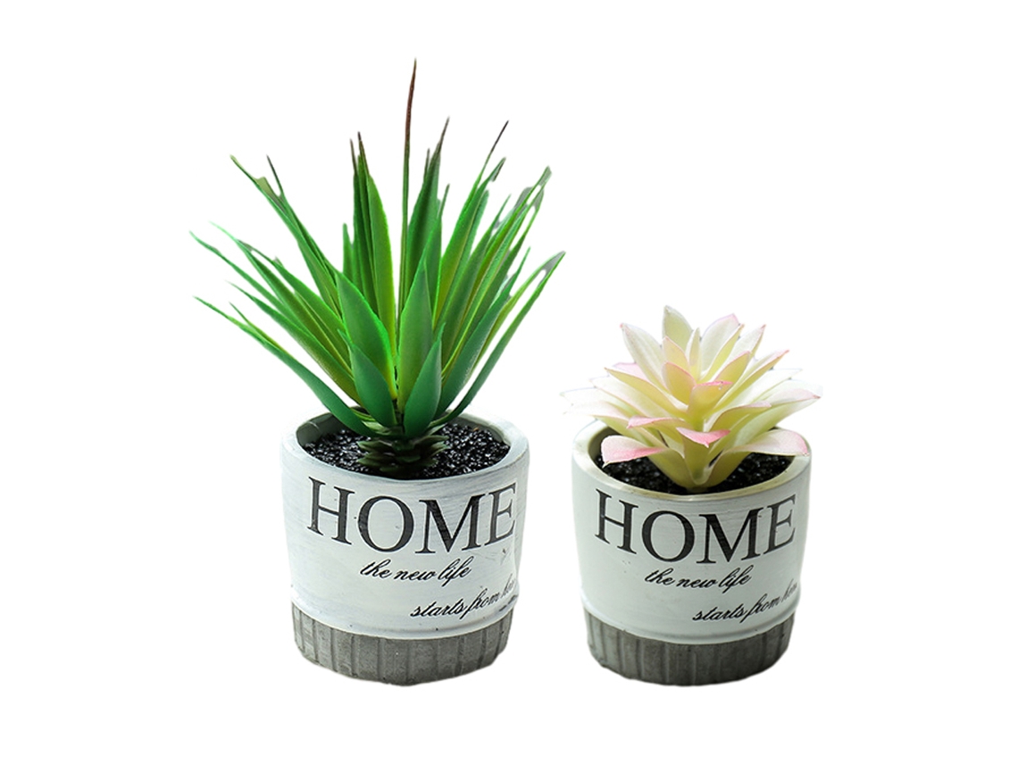 Bonsái suculento simulado, adornos creativos, plantas artificiales en maceta, 2 uds. NEVEANCE