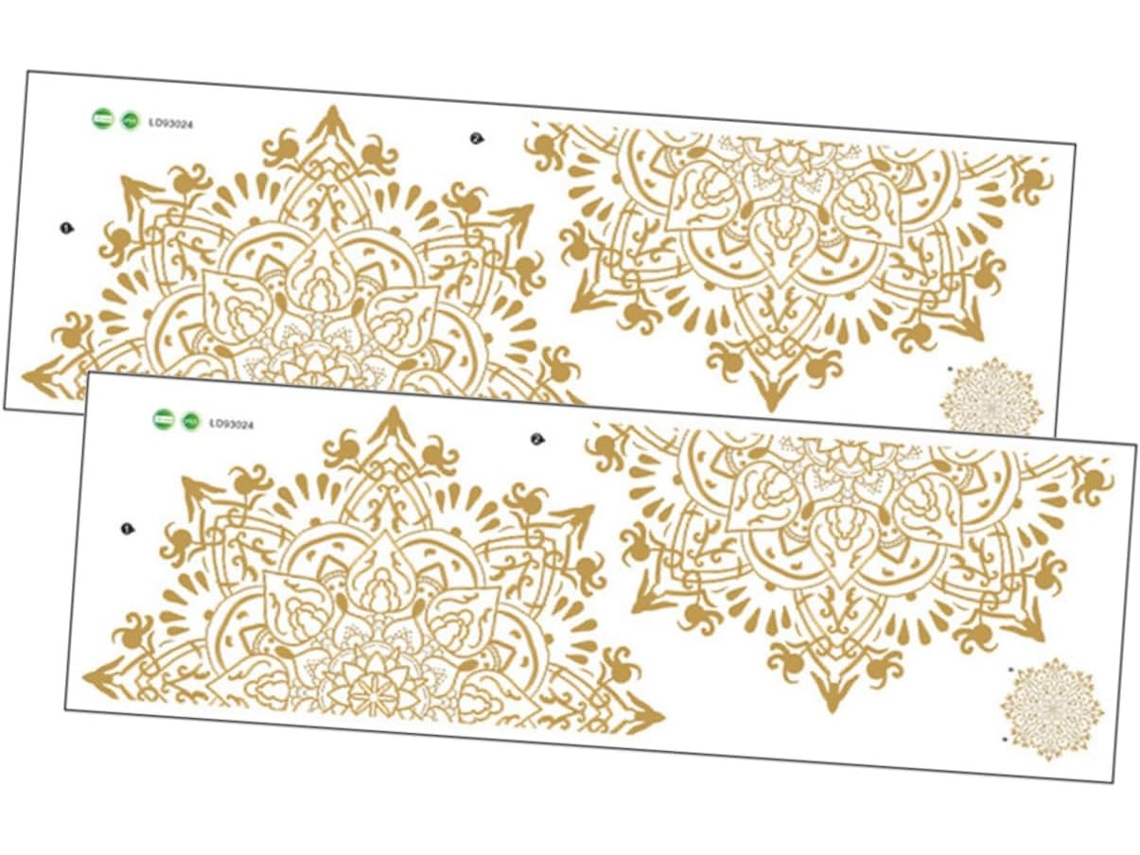 Juego De 2 Pegatinas De Pared Con Diseño De Mandala, Con Adhesivo Suave Para Una Fácil Aplicación.