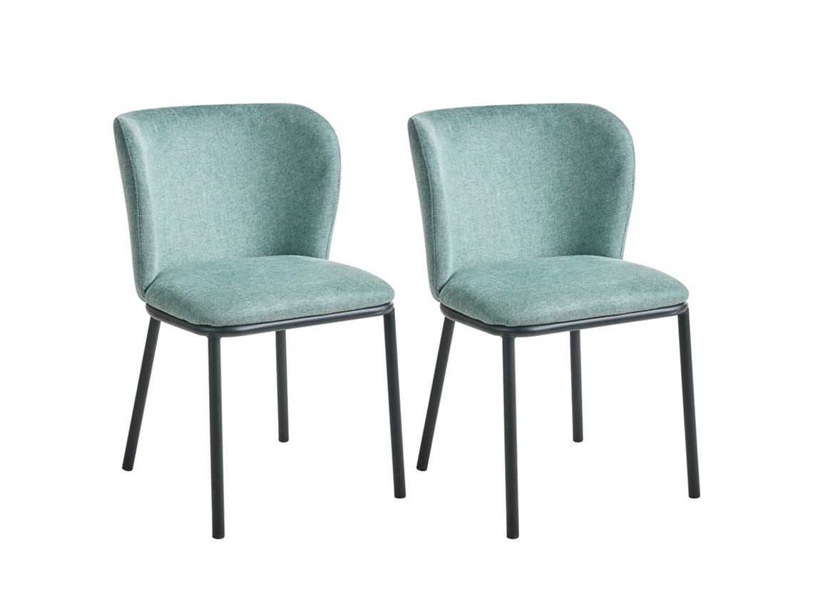 Elegantes Cadeiras De Refeição BELIANI Artesia De Tecido Verde 51x49x81