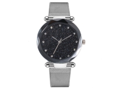 Reloj De Pulsera Vansoar Para Mujer Con Brazalete De Malla De Acero Y Diseño De Cielo Estrellado Con Piedras.