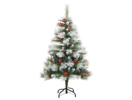 VIDAXL Árbol de Navidad artificial con piñas y bayas 120 cm