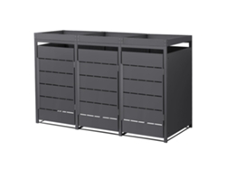 Cobertizo Ml-design De Acero Para 3 Cubos De Basura 240l Antracita 196x80x124cm, Macetero