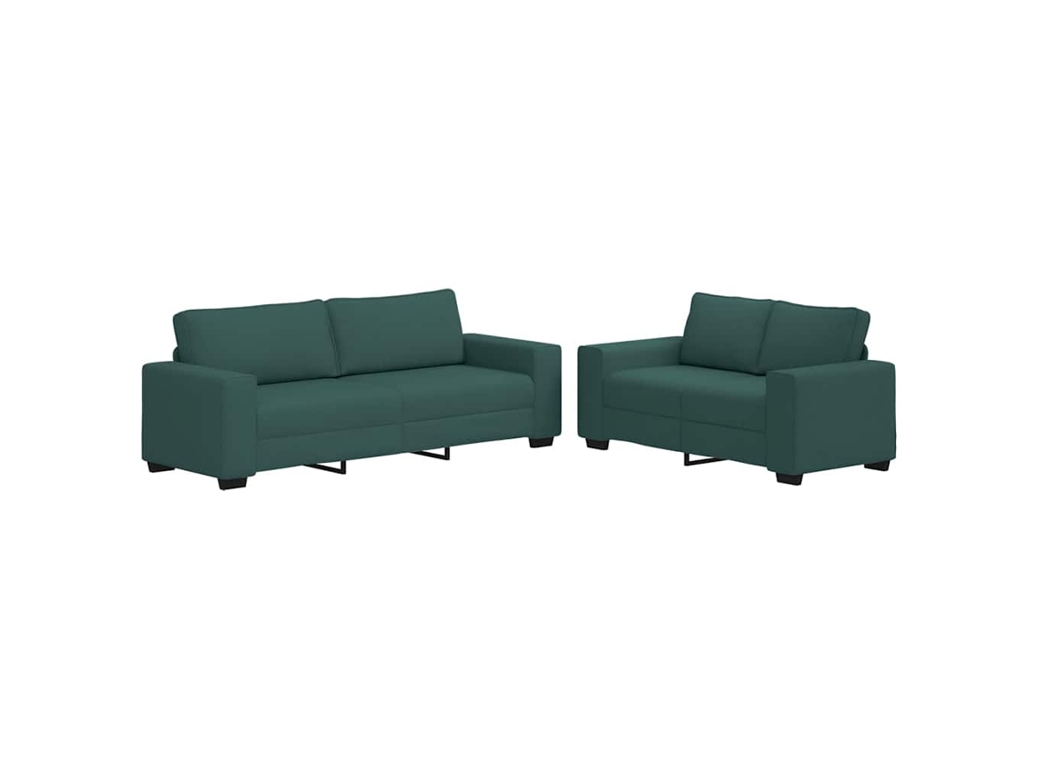 Maison Exclusive - Juego De Sofá De 2 Piezas Con Cojines, Tela Verde Oscuro