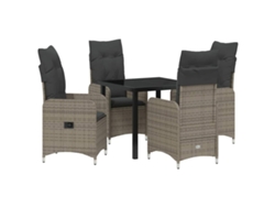 Maison Exclusive - Conjunto De Comedor De Jardín 5 Pcs Gris Ratán Sintético