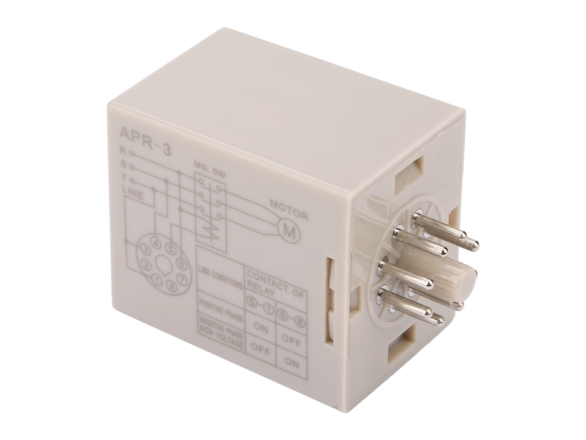 Relé Controlador De Fase Apr-3 8 Pin Ac380v, Contacto 5a 250vac Carga Resistiva