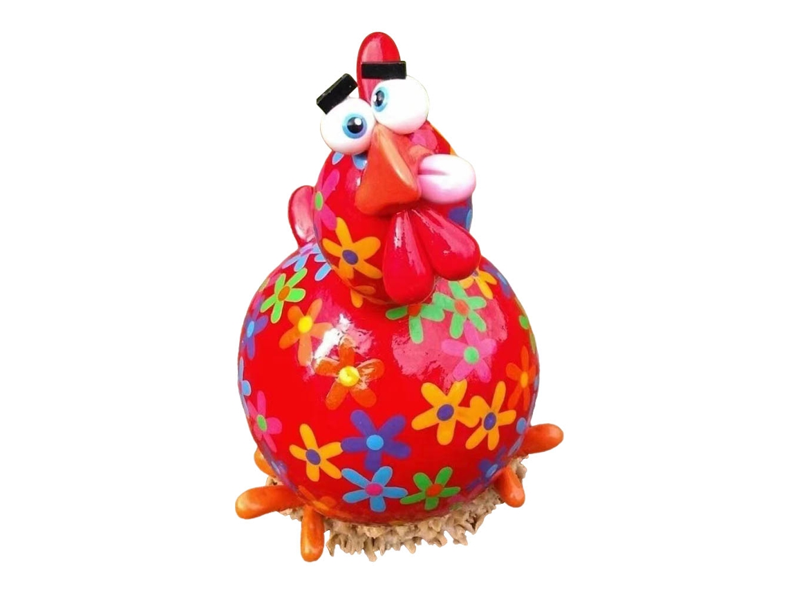 Estatua De Pollo De Resina Para Decoración De Jardín/patio Con Expresiones Divertidas.